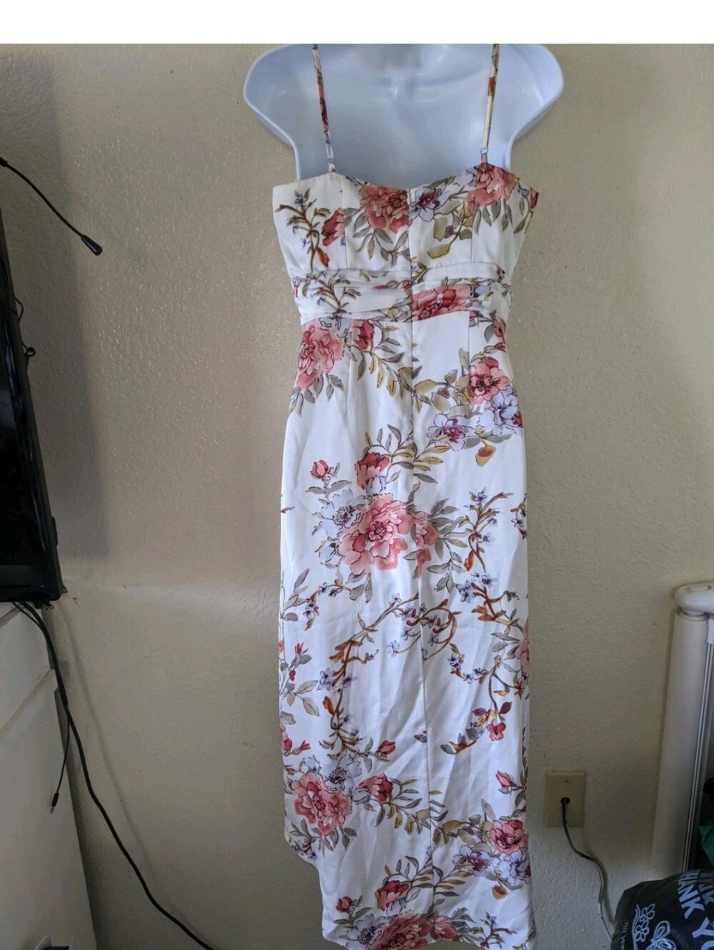 Lulus My Favorite Day Ivory Floral Print Tulip Skirt Midi Dress Size M - Picture 8 of 11